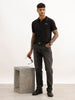 Faded Straight Fit Denim Jeans | Dark Grey