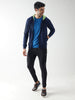 Blue Slim Fit Hoodie With Mesh Lining