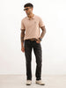 Classic Slim Fit Contrast Sleeve Polo T-Shirt | Light Brown