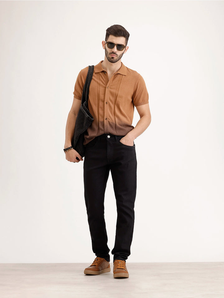 Solid Slim Fit Denim Jeans | Black