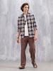 Patchwork Multi-Weave Check Slim Fit Shirt | Black