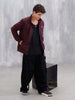 Men's Solid Casual Bomber Jacket  | Maroon