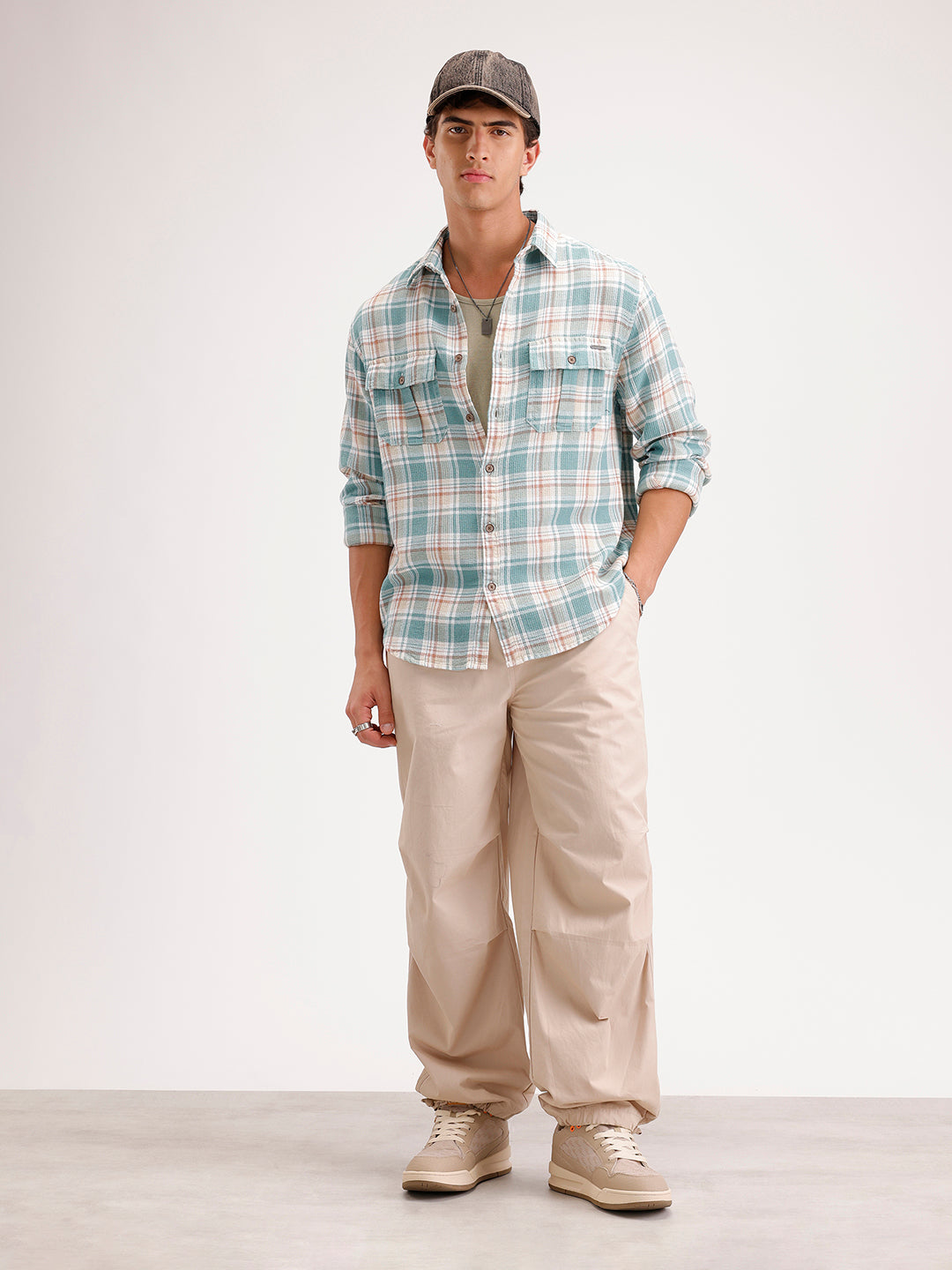 Comfort Fit Double Pocket Shirt  | Green