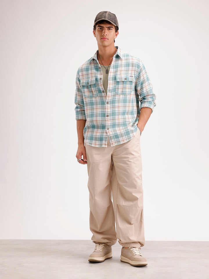 Comfort Fit Double Pocket Shirt  | Green