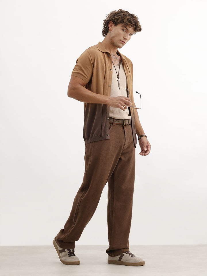Solid Anti Fit Denim Jeans | Rust