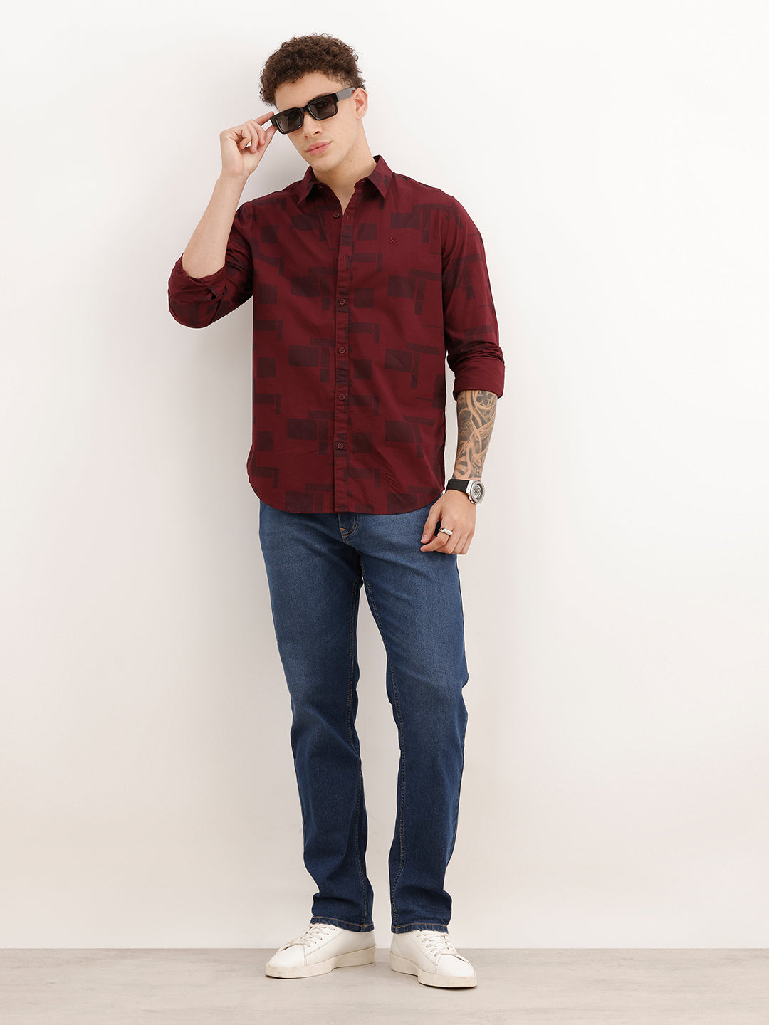 Classic Regular Fit AOP Shirt | Brown | WPSH0602M