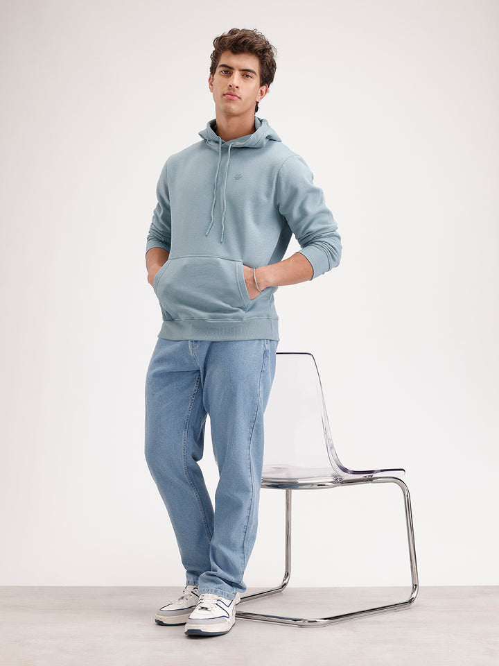 Solid Regular Fit Hoodie  | Light Green