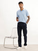 Solid Straight Fit Trouser | Navy Blue