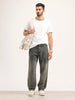 Loose Fit Pleated Denim Jeans | Grey