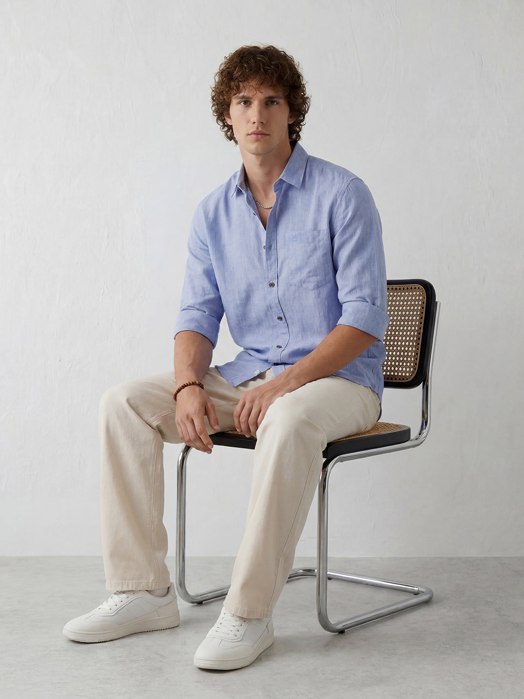Solid Regular Fit Full Sleeve Shirt | Blue