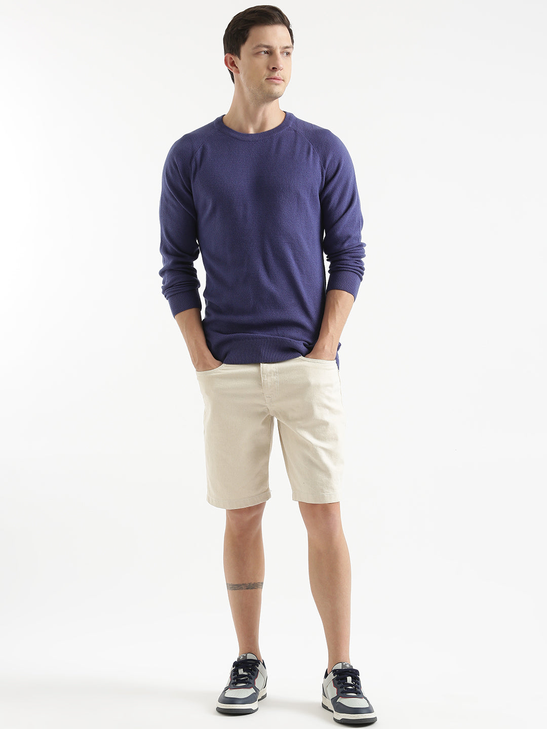 Classic Solid Blue Comfort Sweater