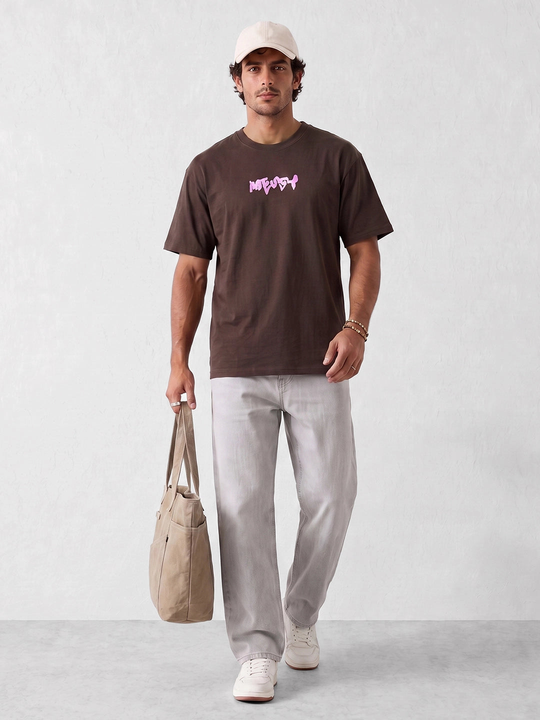 Classic Placement Printed T-Shirt | Brown