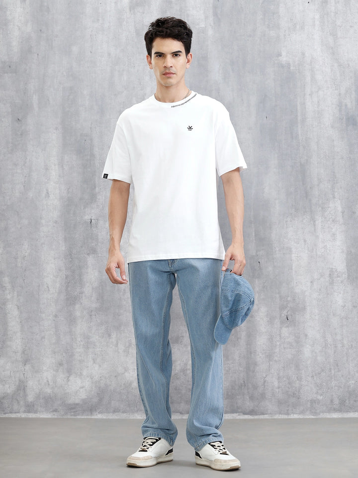 Thread Detailed Oversized T-Shirt | White