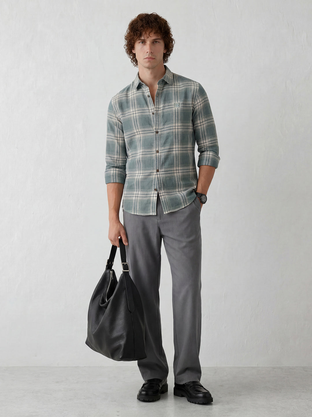 Comfort Fit Checkered Shirt | Teal