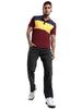 Maroon Colour Block Polo T-Shirt