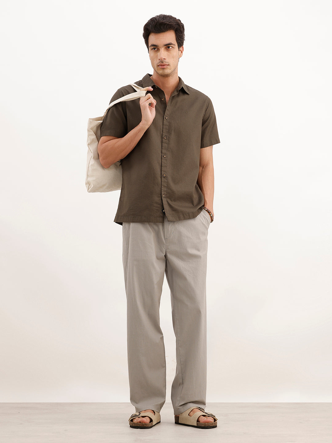 Solid Loose Fit Trouser | Grey