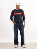 Slim Fit Cut & Sew Full Sleeve T-Shirt | Navy Blue