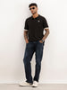 Slim Fit Contrast Sleeve Polo T-Shirt | Black
