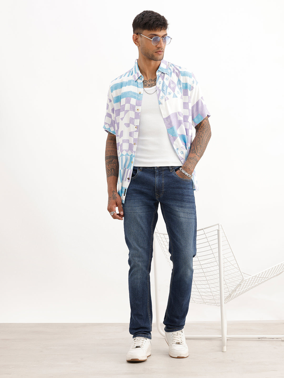 Washed Slim Fit Denim Jeans | Dark Blue