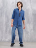 Indigo Double Cloth Slim Fit Shirt In Medium Wash | Blue