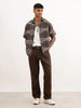 Classic Comfort Fit Jacquard Shirt | Brown