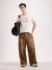 Solid Flock Printed T-Shirt   |  Beige