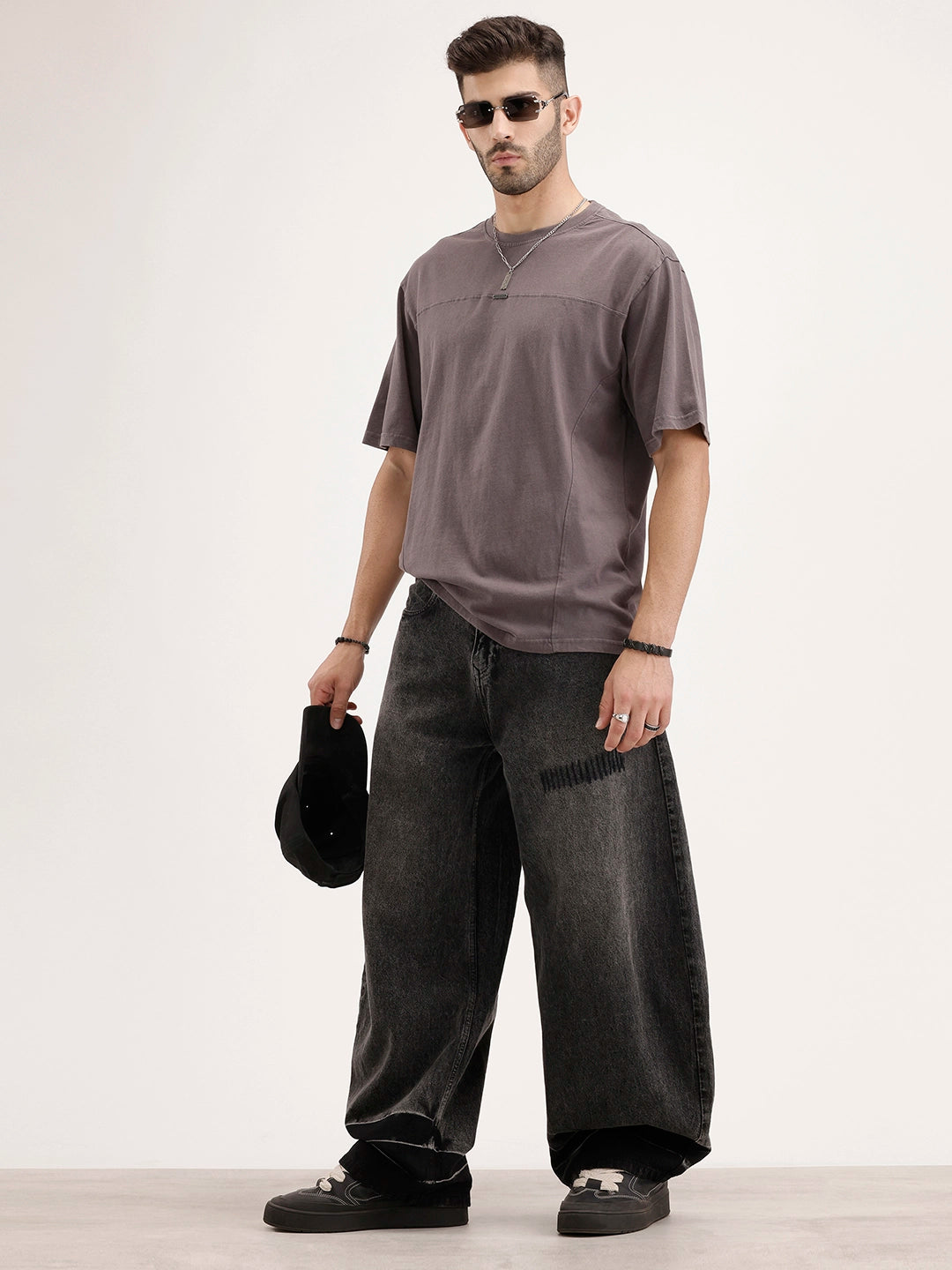 Oversized Cut & Sew T-Shirt | Dark Grey
