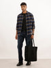 Classic Slim Fit Checkered Shirt | Navy Blue | WSH02FSSL0355S