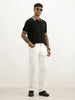 Slim Fit Contrast Collar Polo T-Shirt | Black