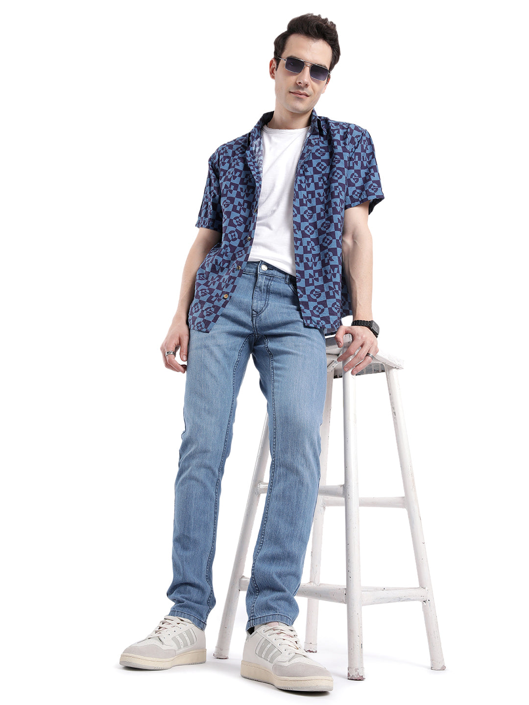 Casual Solid Blue Slim Fit Jeans