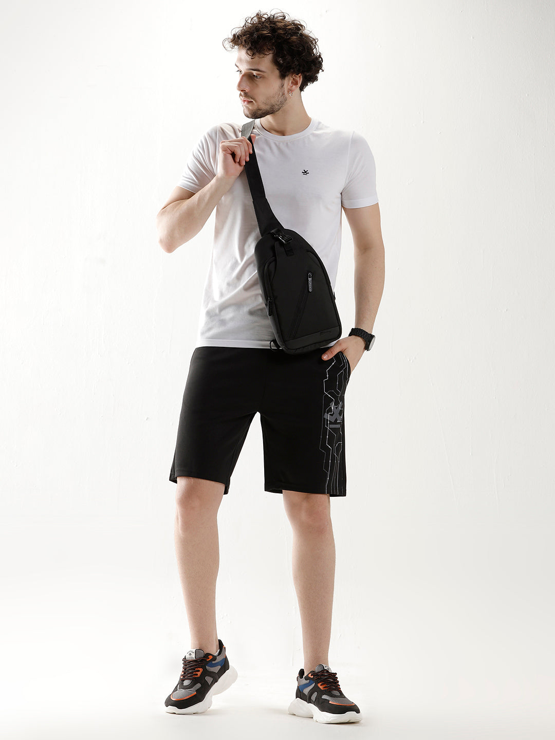Slim Fit Mid Rise Active Shorts