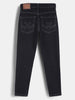 Solid Skinny Crop Contrast Stitch Denim Jeans | Dark Blue