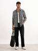 Classic Slim Fit Checkered Shirt | Black