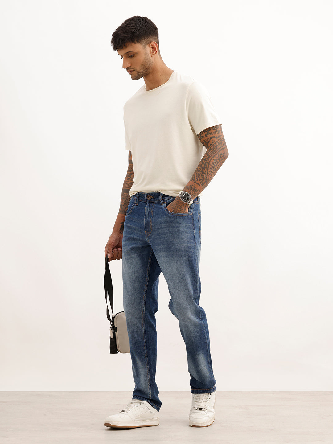 Faded Slim Fit Denim Jeans | Light Blue | WJN0200SR2084S