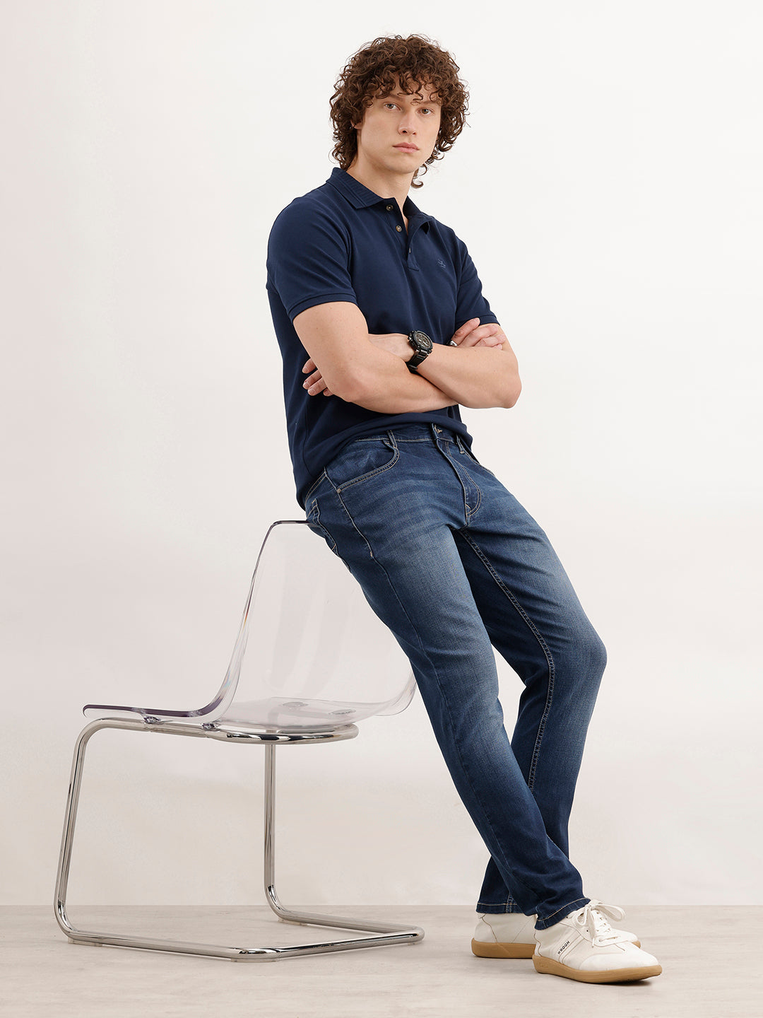 Slim Fit Faded Denim Jeans  | Blue