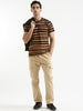 Abstract Striped Brown T-Shirt