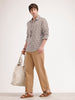 Slim Fit AOP Full Sleeve Shirt | Brown