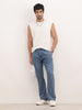 Washed Anti Fit Pleated Denim Jeans | Light Blue