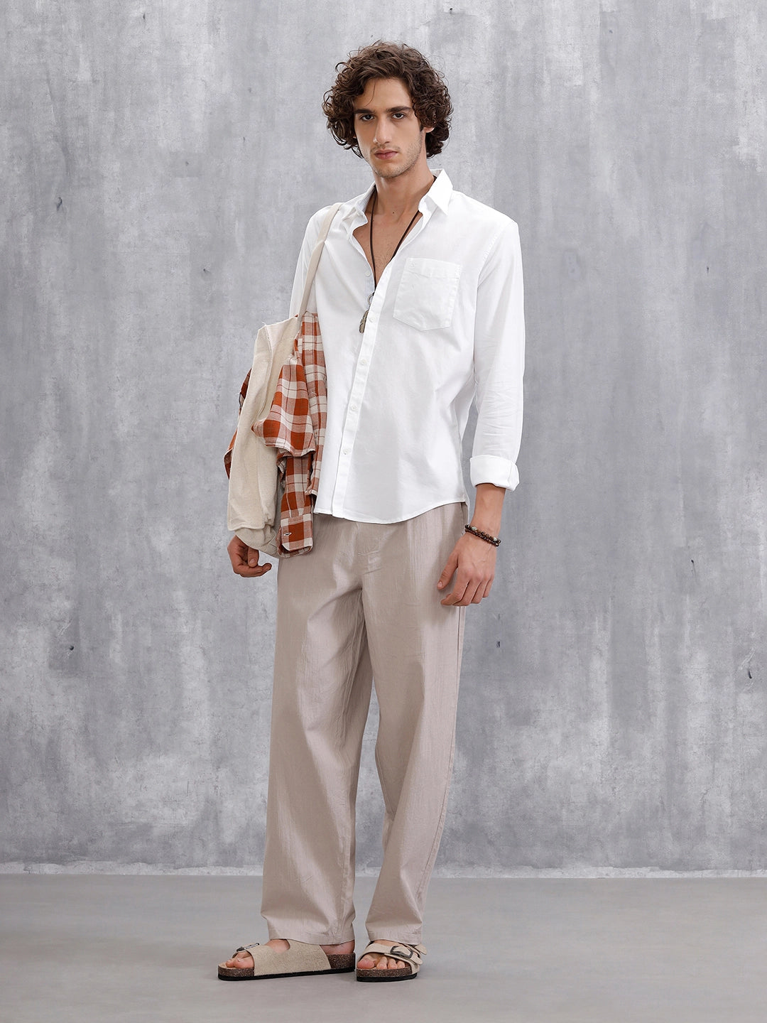 Solid Oxford Slim Fit Shirt | White
