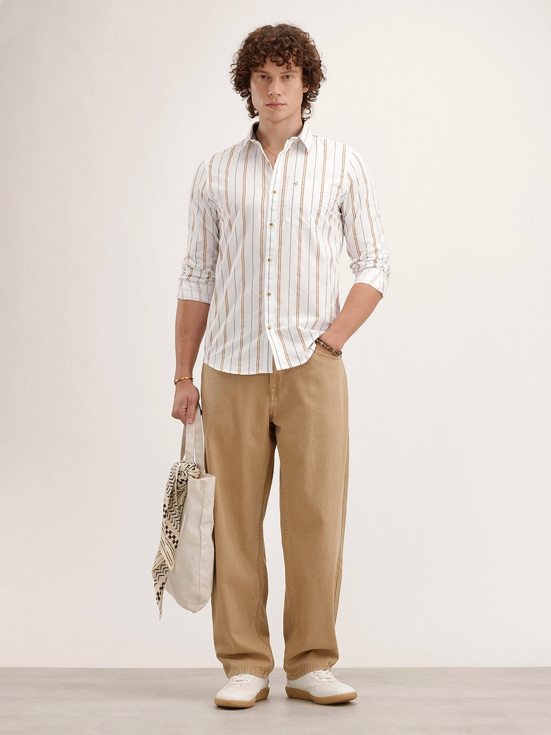 Slim Fit Striped Shirt | White