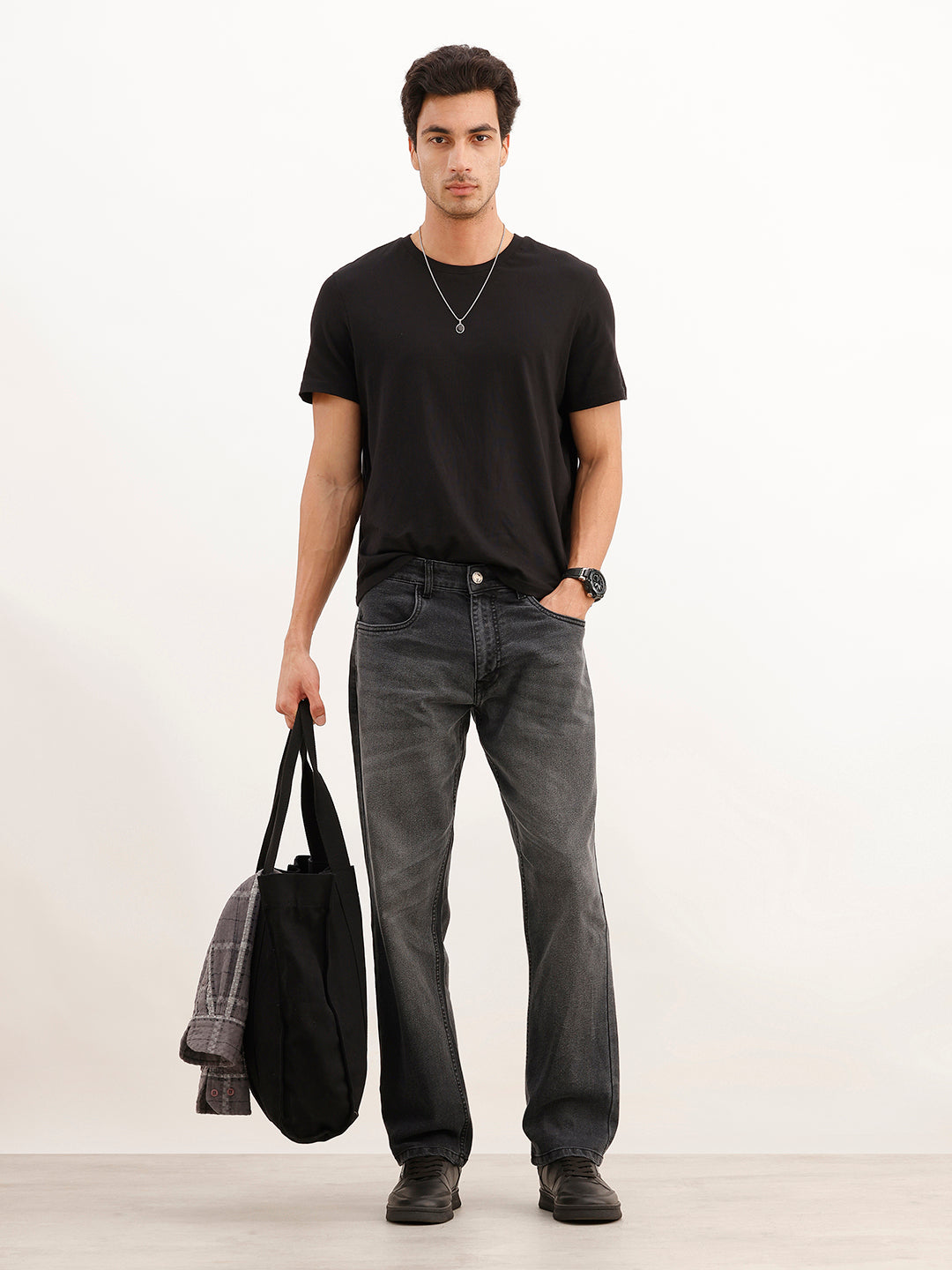 Faded Anti Fit Denim Jeans | Dark Grey