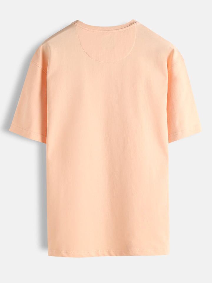 Placement Printed Oversized T-Shirt | Peach