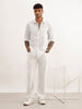 Regular Fit Striped Full Sleeve Shirt | White