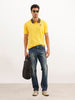 Solid Contrast Collar Polo T-Shirt | Yellow | WWTS372F