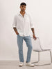 Solid Slim Fit Textured 100% Cotton Shirt | White | WSH02FSSL7123W