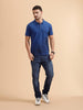 Pixel Placement Print Polo T-Shirt | Blue