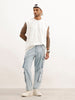 Solid Cut Off Sleeve T-Shirt | White