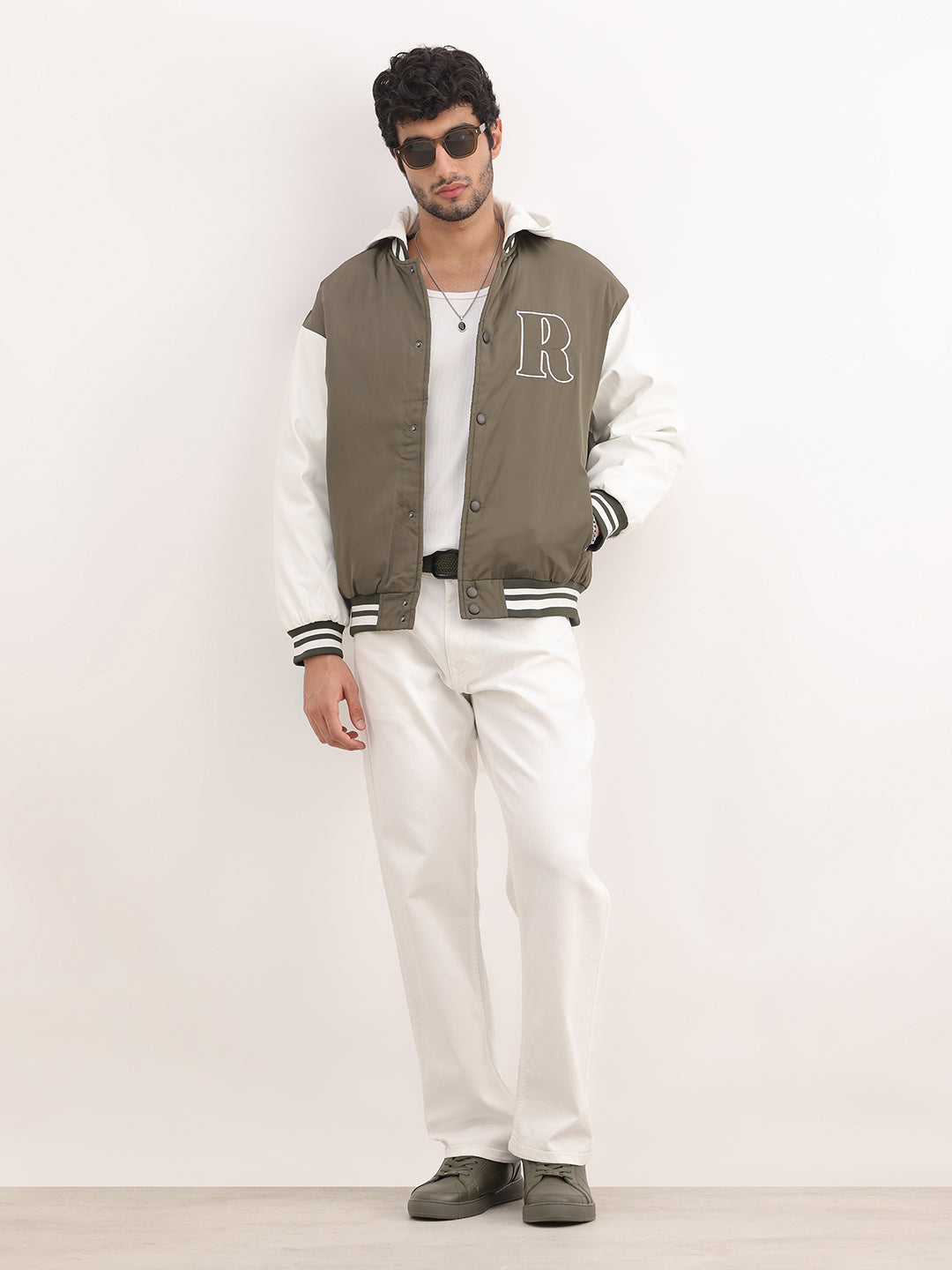 Classic Relaxed Fit Hooded Bomber Jacket | Olive