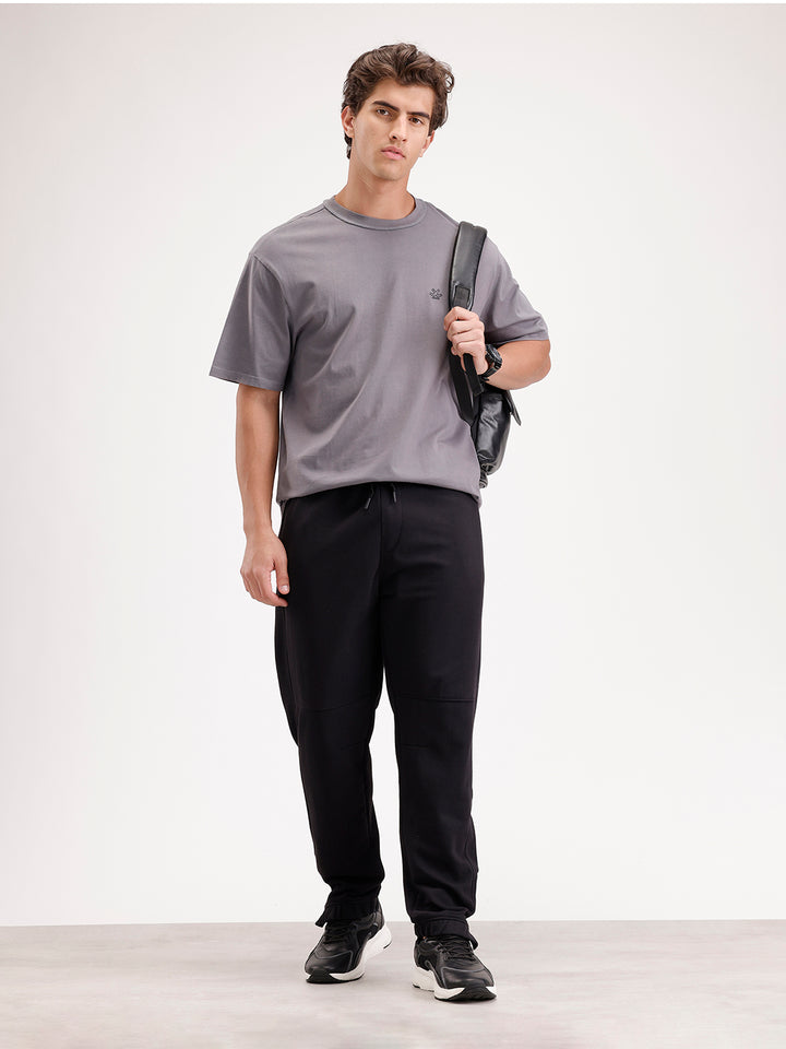 Solid Relaxed Fit Joggers  | Black