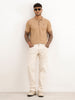 Solid Straight Fit Denim Jeans | Cream